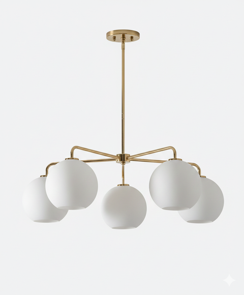 Contemporary Glass Ball Branched Chandelier