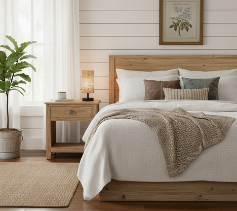 Modern Burlap Table Lamp
