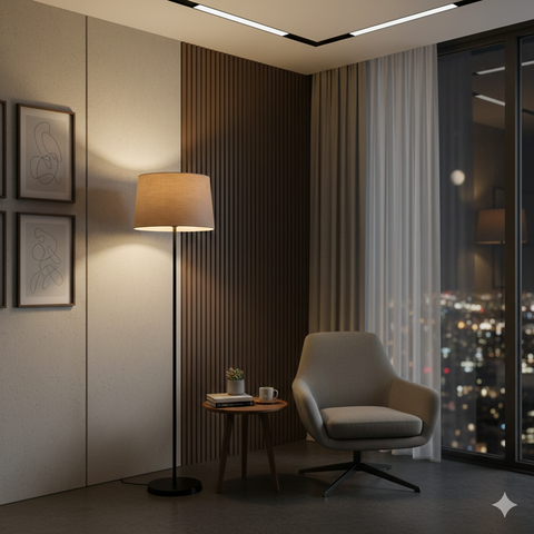 Black Torchiere Floor Lamp