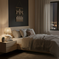 White Burlap Table Lamp