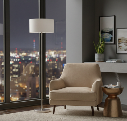 Modern Silver Torchiere