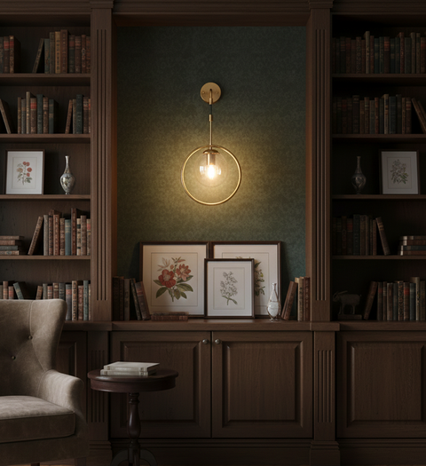 Contemporary Gold Mounted Wall Lamp