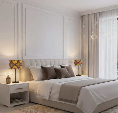 Printed Shaded Modern Table Lamp