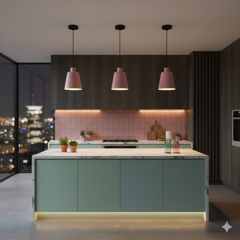 Industrial Pink Single Pendant