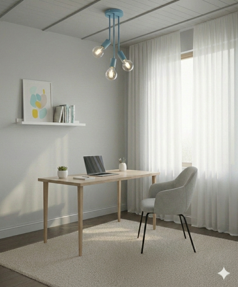 Minimalist Blue Ceiling Lamp