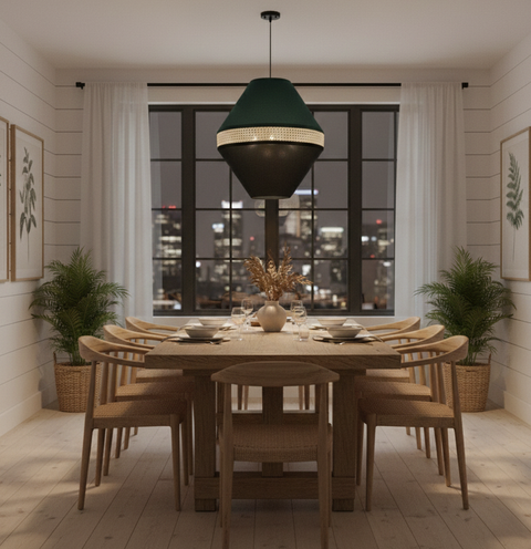 Elegant Black & Green Pendant Ceiling