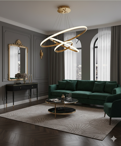 Modern Gold LED Spiral Chandelier