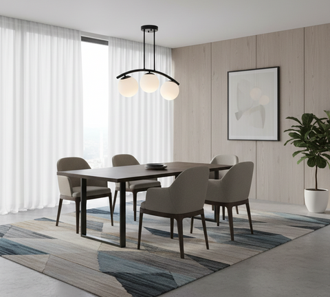 Modern Black Double Pendant