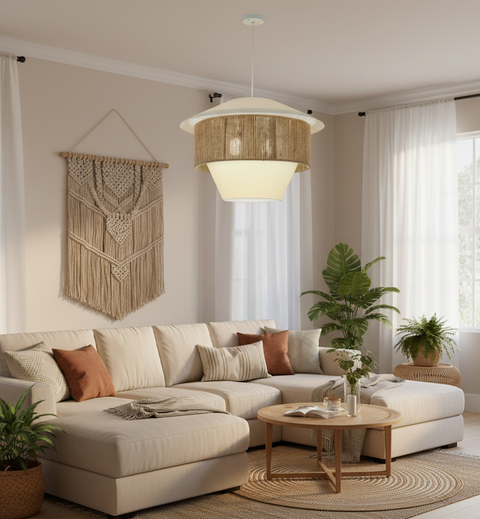 Boho Rope White Pendant Ceiling