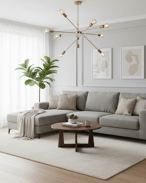 Stylish Gold Branched Chandelier