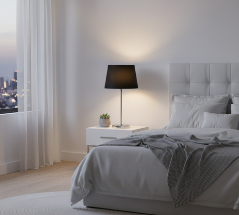 Stylish All Black Table Lamp