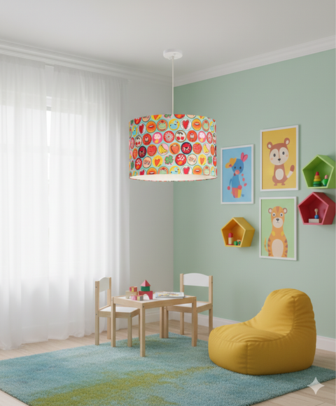 Modern Kids Printed Shade Pendant
