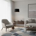 Modern White And Black Torchiere