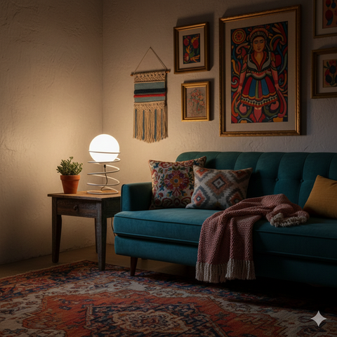 Colorful White Coil Table Lamp