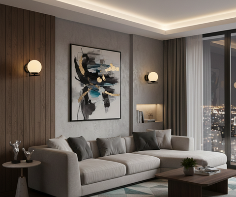 Modern Black Flushed Wall Lamp