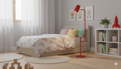 Red Playful Multitask Floor Lamp