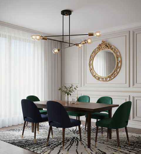 Industrial Black Branched Chandelier