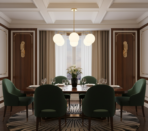 Contemporary Glass Ball Branched Chandelier