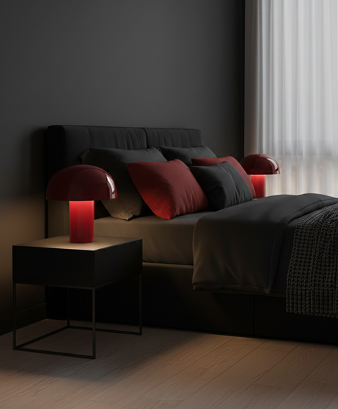 Modern Metallic Red Table Lamp