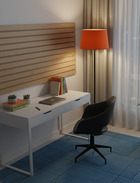 Modern Orange And Black Torchiere