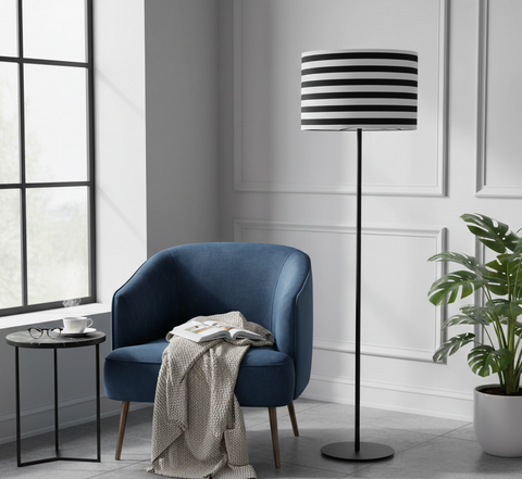 Stylish White & Black Torchiere