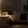 Stylish Black and Beige Wooden Table Lamp