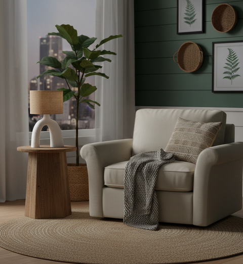 Modern Burlap Arch Table Lamp