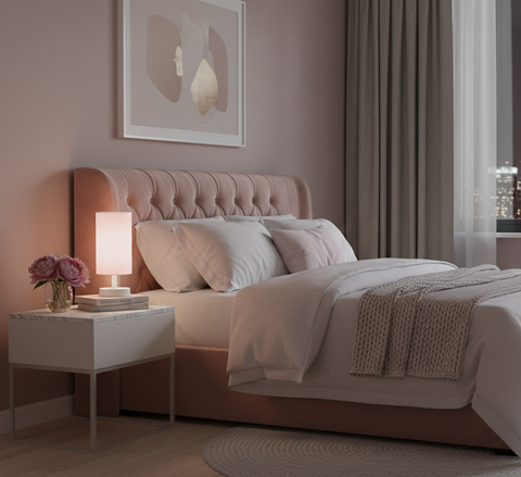 Modern Pink Powder Cylinder Table Lamp