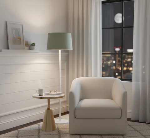 Minimalist Grey Torchiere