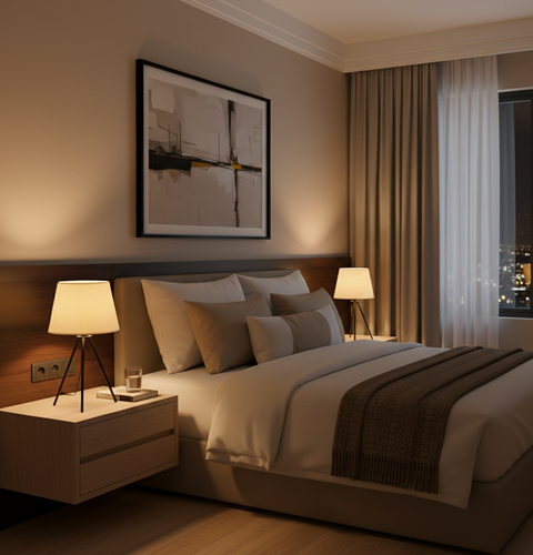 Stylish Biege Table Lamp