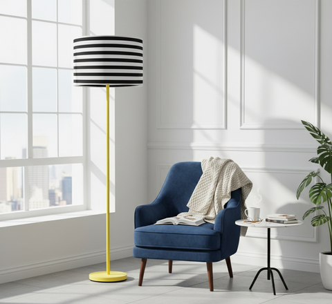 Stylish White & Black Torchiere