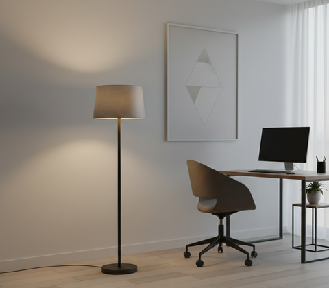 Modern Grey And Black Torchiere