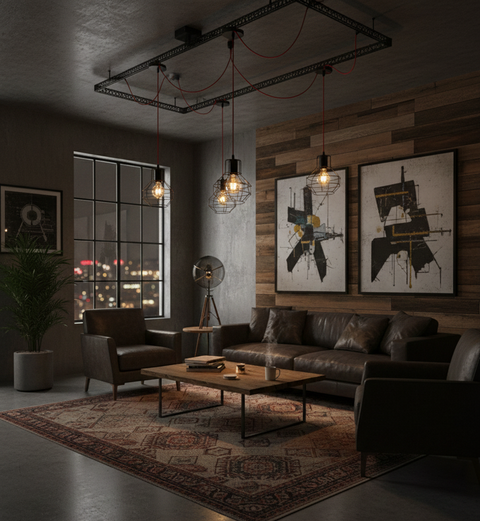 Geometric Black Ceiling Pendant