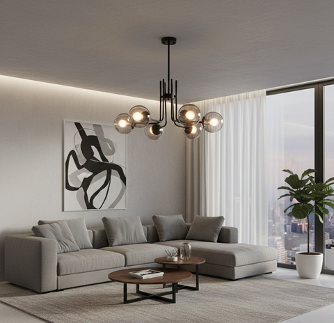 Stylish Black Sputnik Chandelier