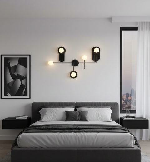 Modern Black Track Wall Unit