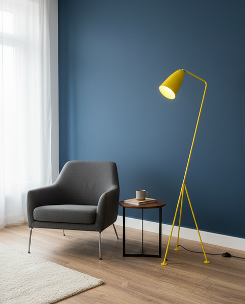 Modern Yellow Tripod Floor Lamp