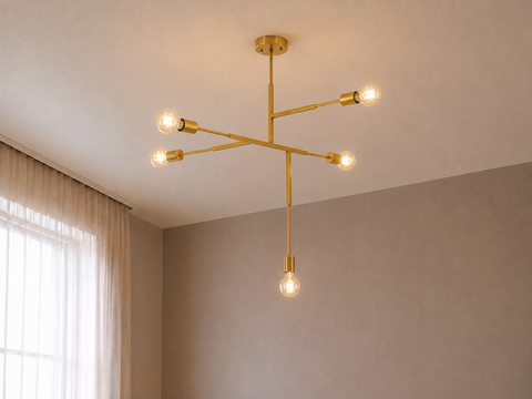 Modern Gold Branched Chandelier