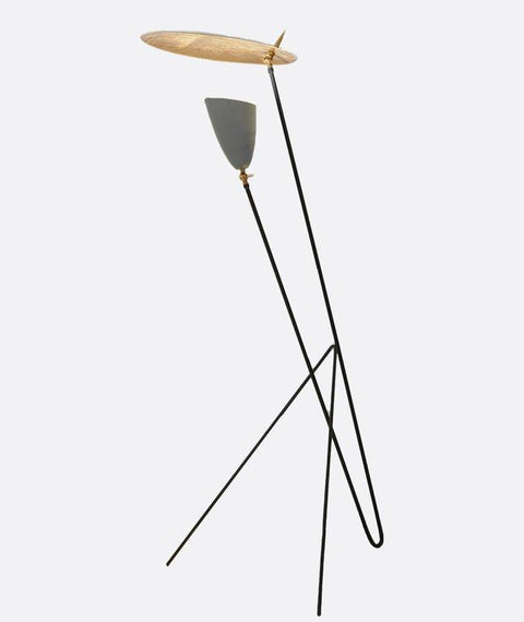 Contemporary Gold & Grey Floor Lamp