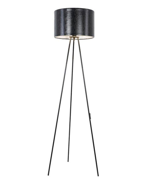 Modern Tripod Floor Lamp with Leather Shade