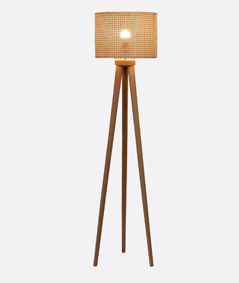 Rattan Beige Tripod Floor Lamp