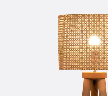 Rattan Beige Tripod Floor Lamp