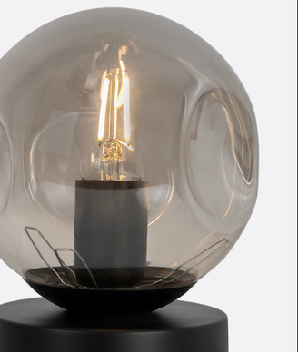 Black Glass Ball Table Lamb