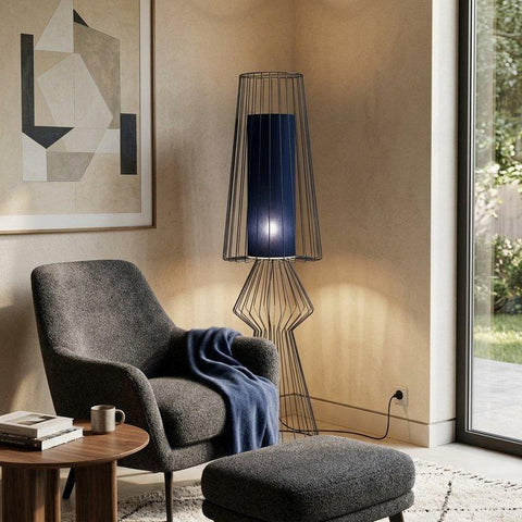 Minimalist Dark Blue Wires Floor Lamp