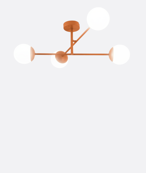 Modern Orange Branched Chandelier