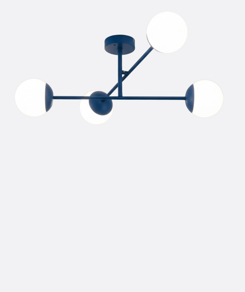 Modern Blue Branched Chandelier