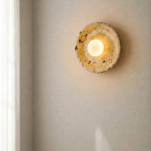 Round Marble Wall Sconce with Warm Glow