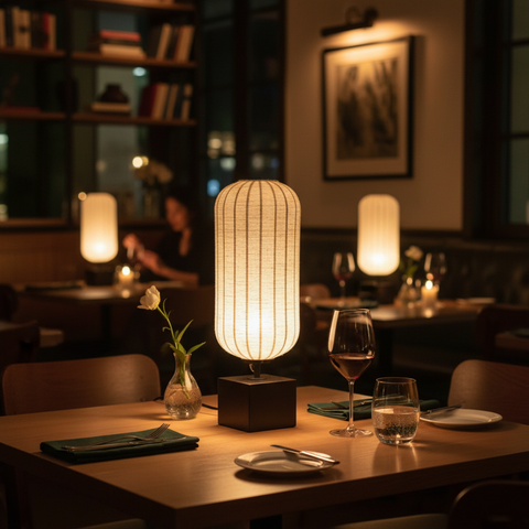Minimalist Fabric & Wire-Shade Lamp