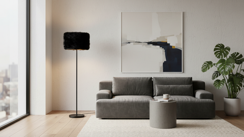 Stylish All Black Torchiere