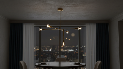 Modern Gold Branched Chandelier