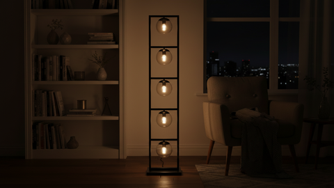 Geometric Black Floor Lamp